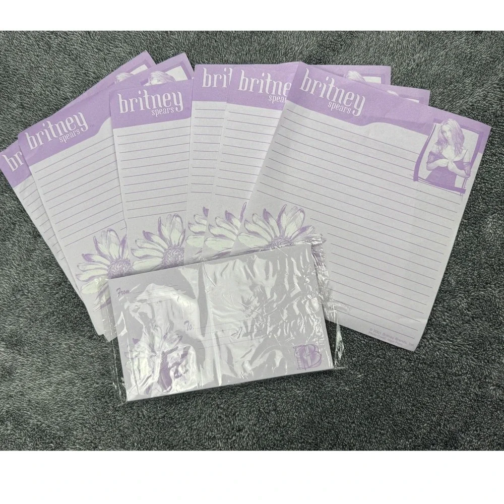 Vintage 2001 Britney Spears Stationery Set Lavender Floral Daisy Y2K Pop Star